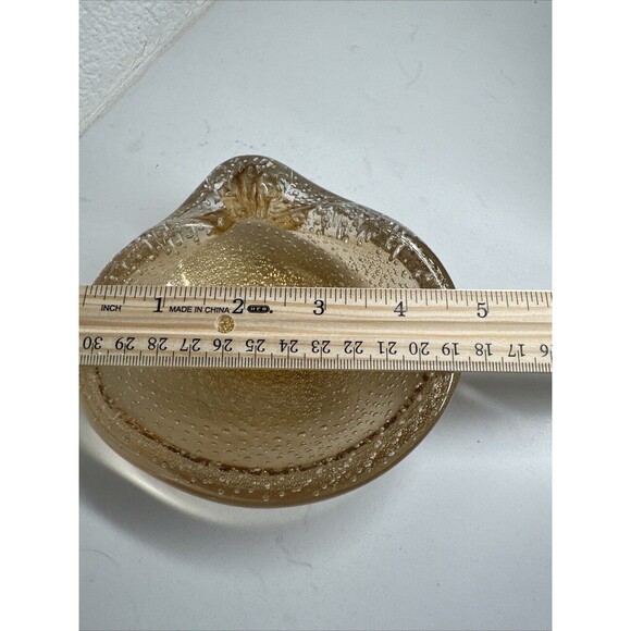 MURANO Bullicante Shell by Flavio Poli Vintage Art Glass Bubble Dish Ashtray - Picture 15 of 16